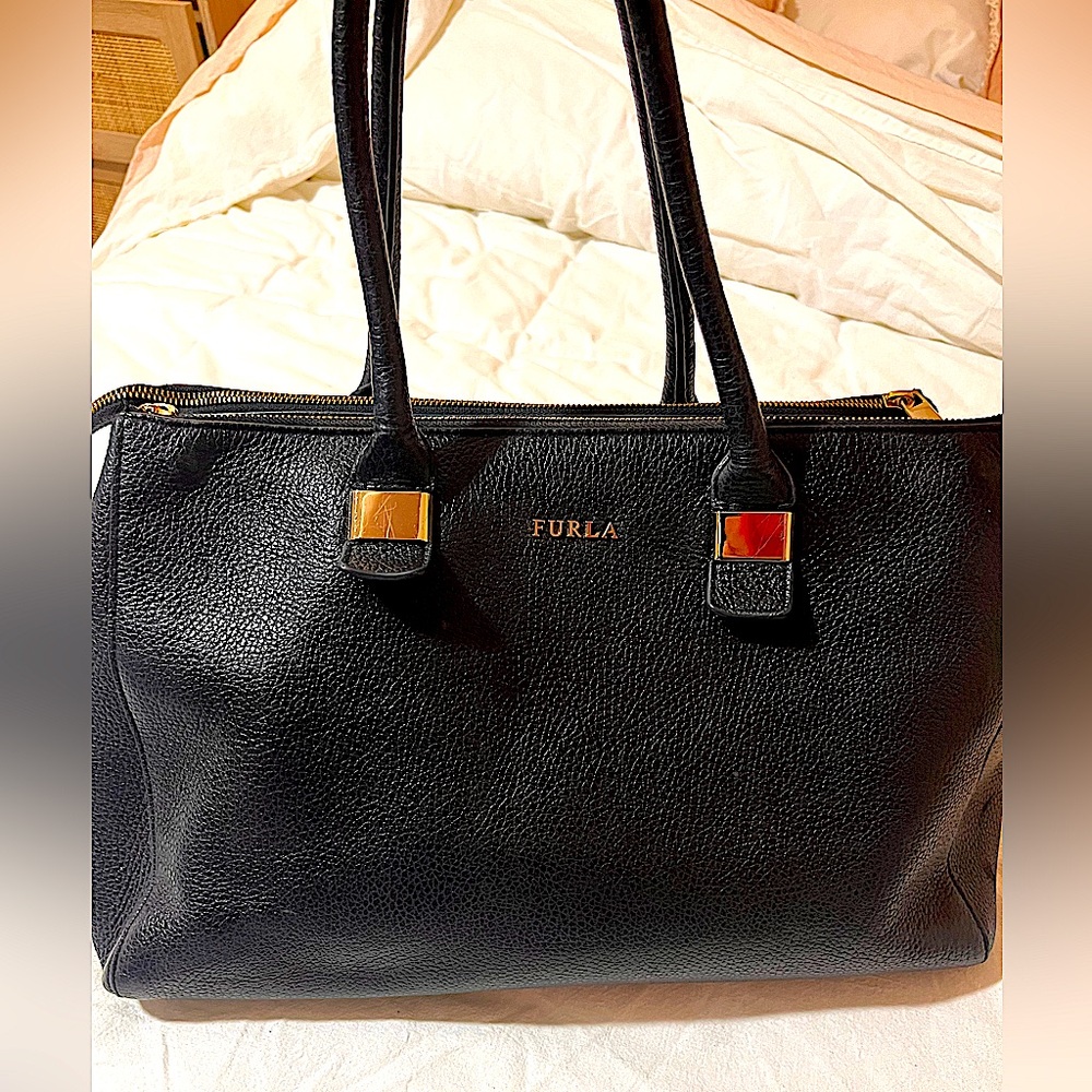Furla top handle leather purse